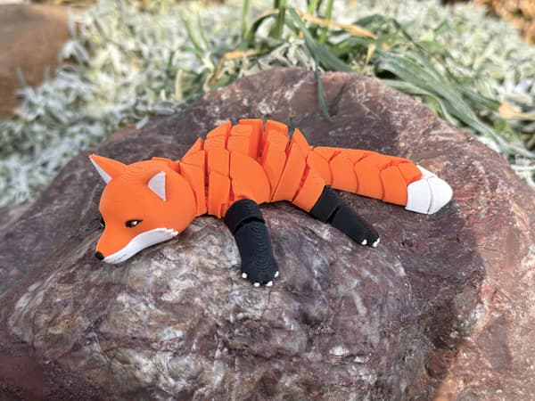 3D Segmented Fox – a movable, flexible figurine, toy, gift