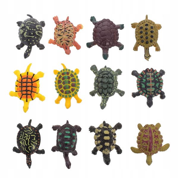 12 EDUCATIONAL TURTLE FIGURINES FOR CHILDREN