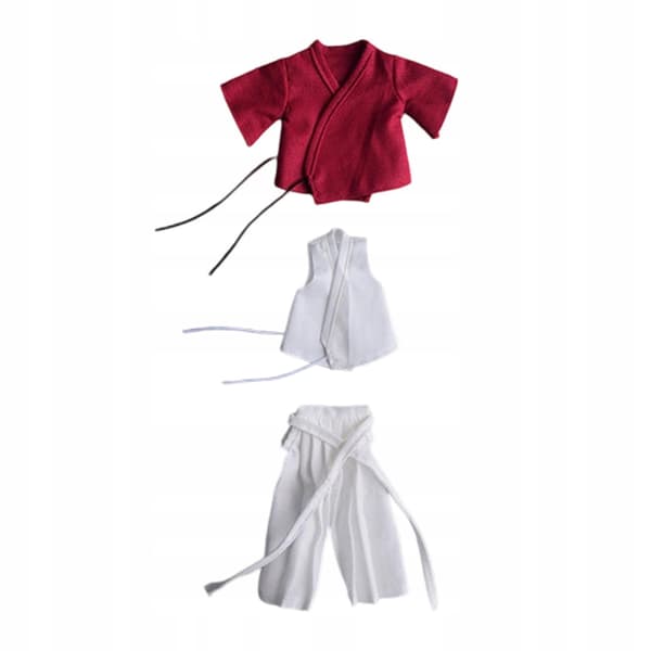 1:12 Action figure Doll’s clothes Samurai uniform, fabric, red and white