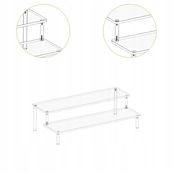 Acrylic Display Shelf – Riser Doll Clay Figurine Display – 2-Tier Wedding Tray