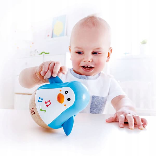 Hape Roly Poly Rocking Penguin with Sound, Blue, Beautiful