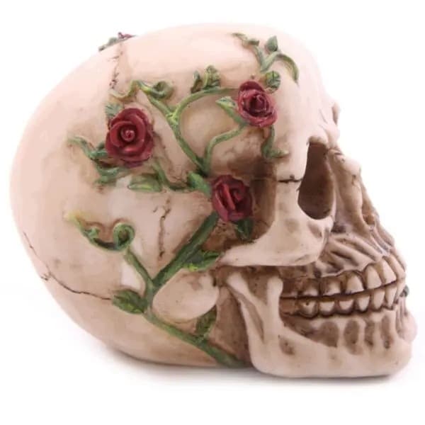 Puckator Skull with Roses Figurine