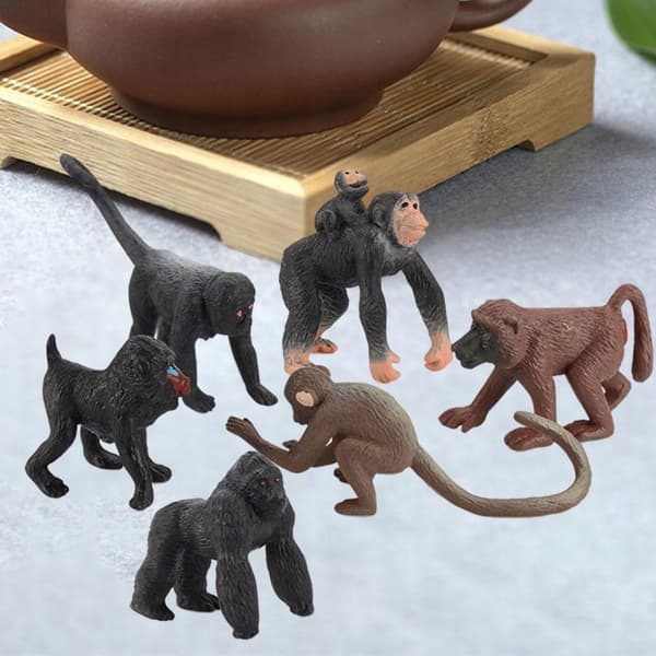 Set of 6 Chimpanzee Simulation Figurines – Educational