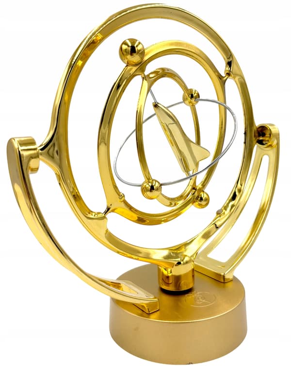 Battery-powered perpetual motion machine with a rocket – golden space rocket – space ornament