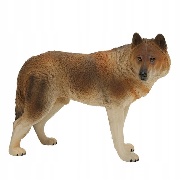 REALISTIC BROWN WOLF FIGURINE – EDUCATIONAL TOY FOR CHILDREN