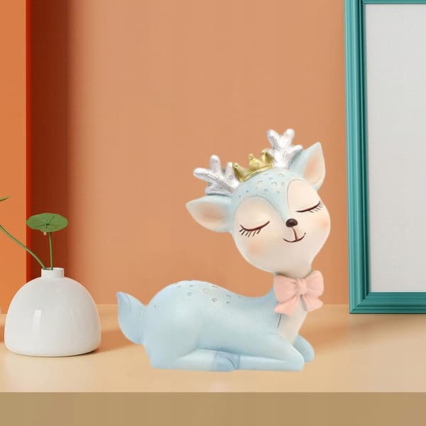 Animals Deer Action Figures Toy Durable decorative handmade dough craft Blue