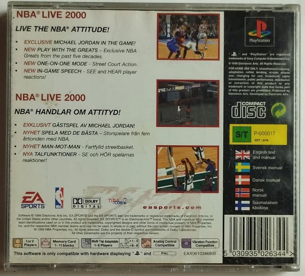 NBA LIVE 2000 for Sony PlayStation (PSX)
