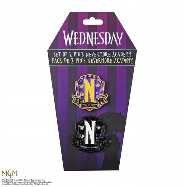 Nevermore badges, 2 pieces, Wednesday