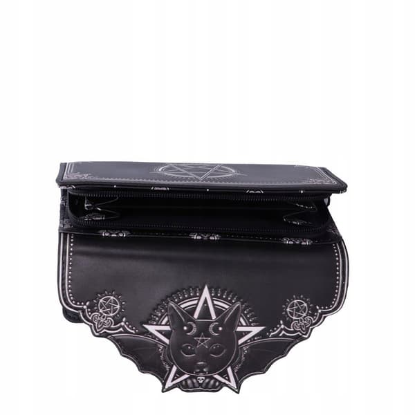 Nemesis Now Malpuss Embossed Purse, Black, 18.5cm