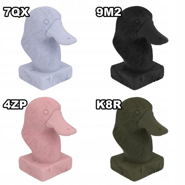 DECORATIVE FIGURINE: A BILLED BIRD BUST ON A BASE – MANY COLOURS