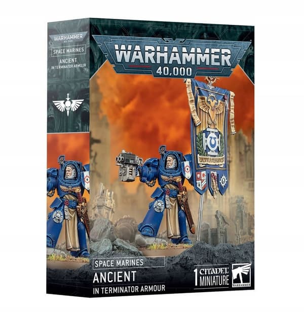 En uråldrig Space Marine i Terminator-rustning