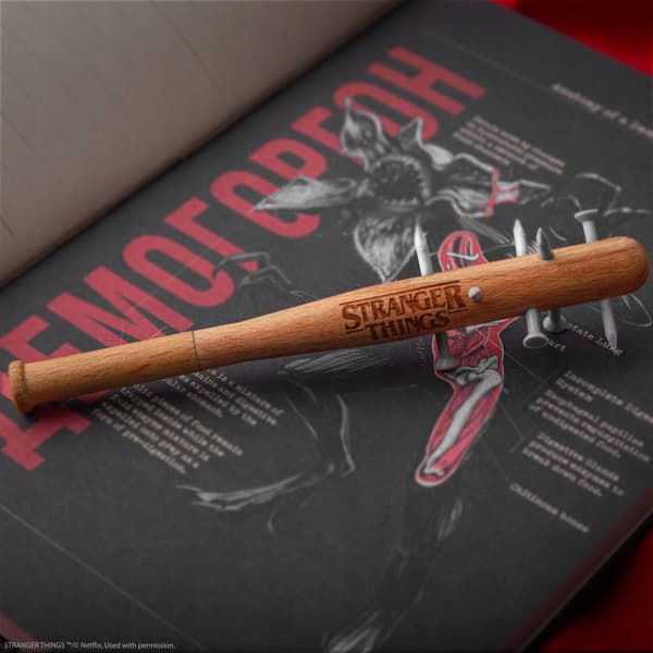 Ballpoint pen with spikes and a badge, Stranger Things