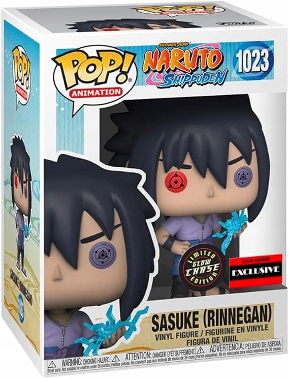 NARUTO SHIPPUDEN SASUKE UCHIHA RINNEGAN POP CHASE FIGURE WITH PROTECTIVE CASE