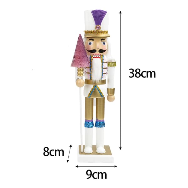 2 Christmas nutcracker decorations. Sturdy base. Hand-painted puppet.