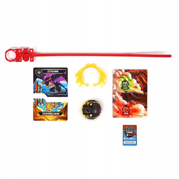 BAKUGAN SPECIAL ATTACK FLAME SPINING COLOURFUL ACTION FIGURE SET + CARDS