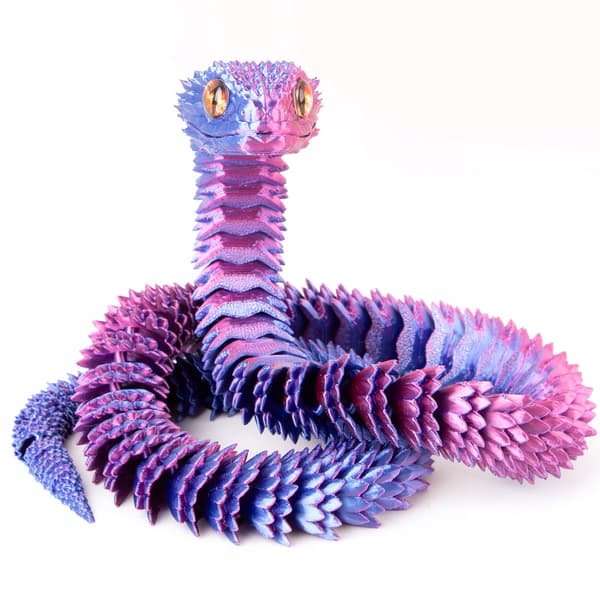 Dragon Snake! 3D-printed articulated, realistic, movable figurine from a 3D printer