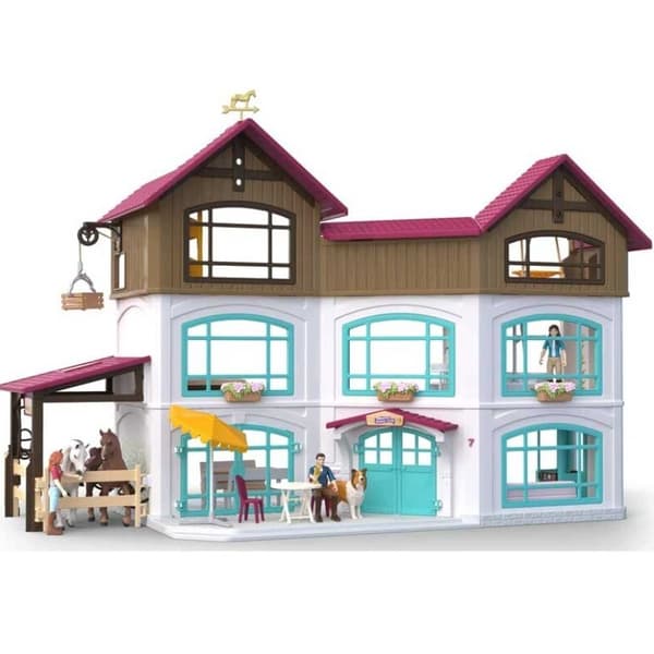 Schleich set with horse figurines and a 68x38 cm paddock