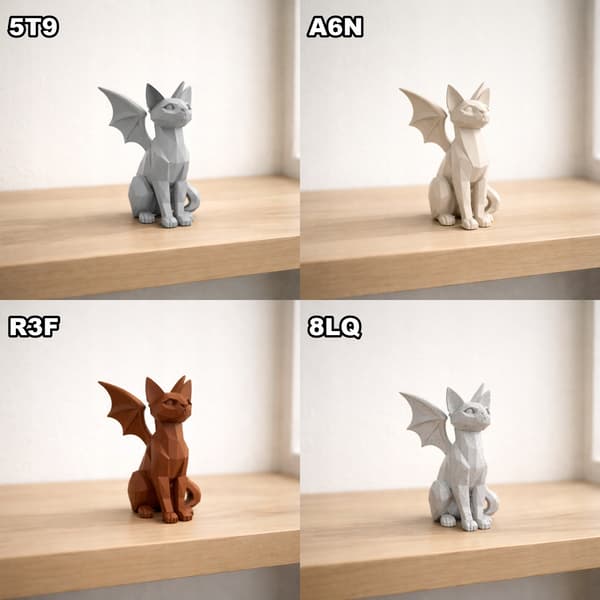 DECORATIVE FIGURINE: CAT WITH DRAGON WINGS – MANY COLOURS