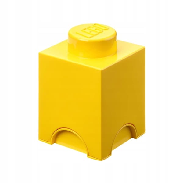 Lego container, brick number one, yellow