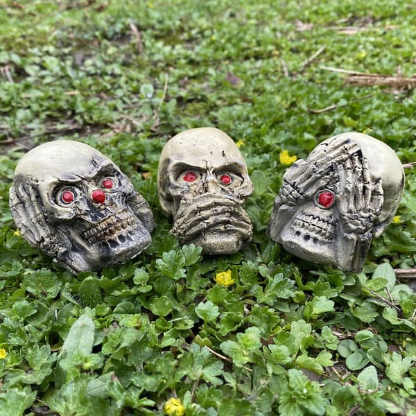 See No Evil, Hear No Evil, Speak No Evil – Stacked Tower Gothic Tabletop Decor