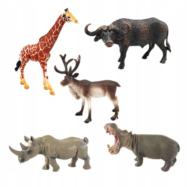 5x Animal Figures Party – promotes cognitive development. Home-style desk decoration B