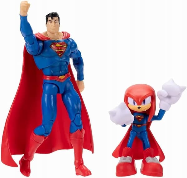 KNUCKLES X SUPERMAN SONIC THE HEDGEHOG X DC COMICS FIGURES SET