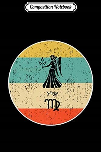 Composition Notebook: Virgo Zodiac Retro Gift Journal/Notebook – Blank, Lined