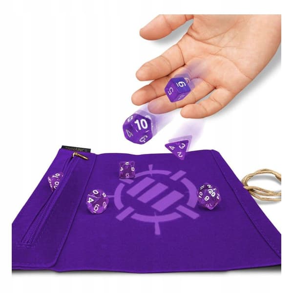 Enhance - Tabletop Roll on a Scroll Bag (case + set of dice) - Purple