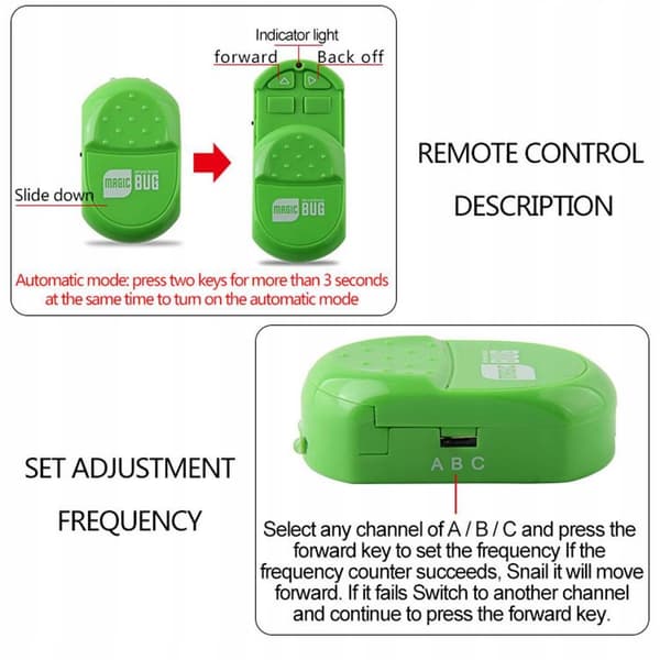 2-pack: Funny IR Remote Control, Fake Squirmy Snail, Prank Toy, Insect Prank