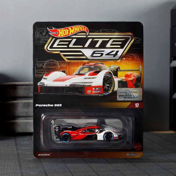 Hot Wheels Porsche 963 Elite64 red racing model