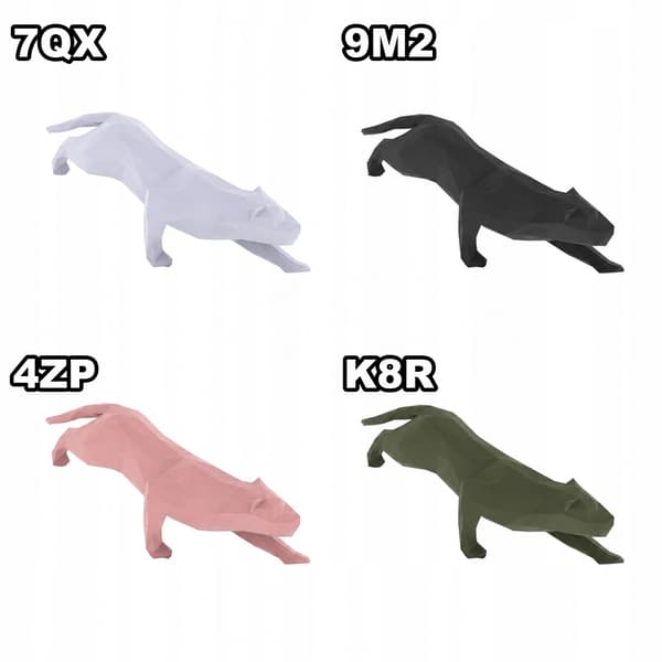 LOW-POLY PANTHER FIGURINE – GEOMETRIC DECORATION – MANY COLOURS