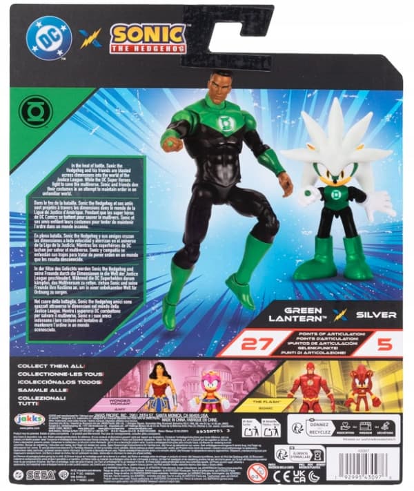 SONIC x DC SILVER & GREEN LANTERN FIGURE SET Collectable figure
