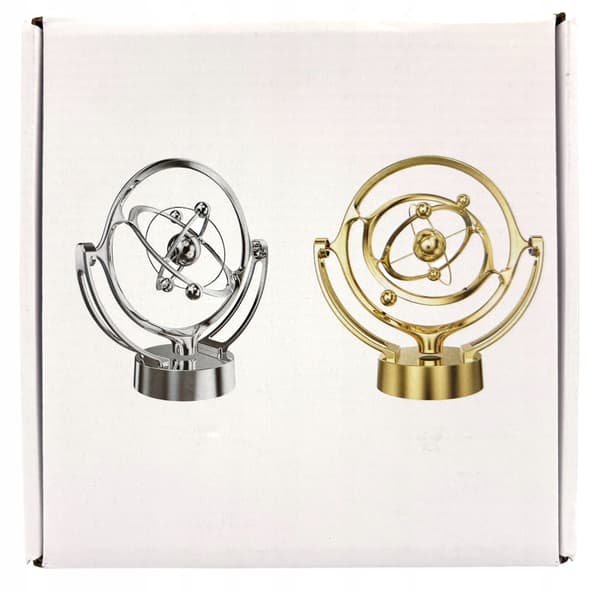 Battery-powered perpetual motion machine with a rocket – golden space rocket – space ornament