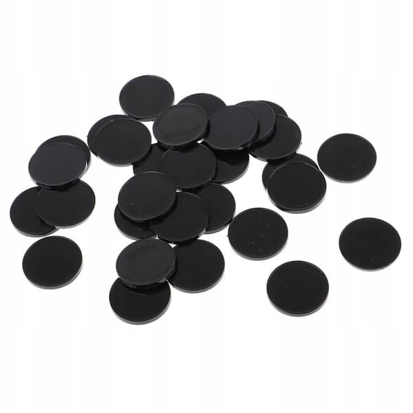 30x Round Black 22mm Multi-purpose Smooth Base for Miniatures