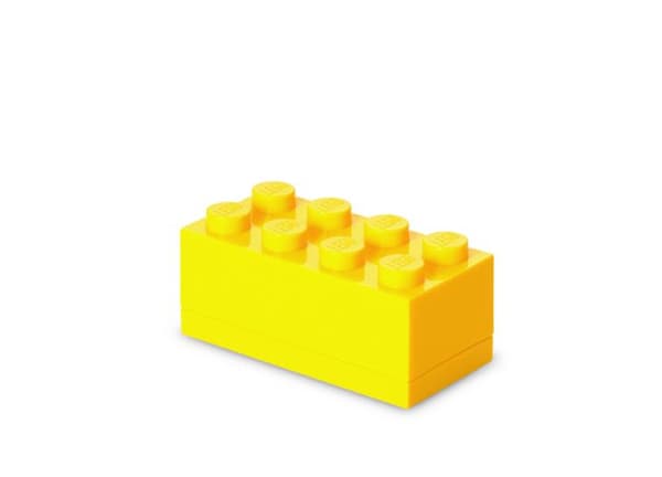 Yellow Lego mini storage box for small items