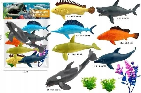 A set of sea creatures.