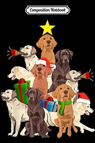 Composition Notebook: Labrador Retriever Dogs Tree Christmas Sweater Xmas P