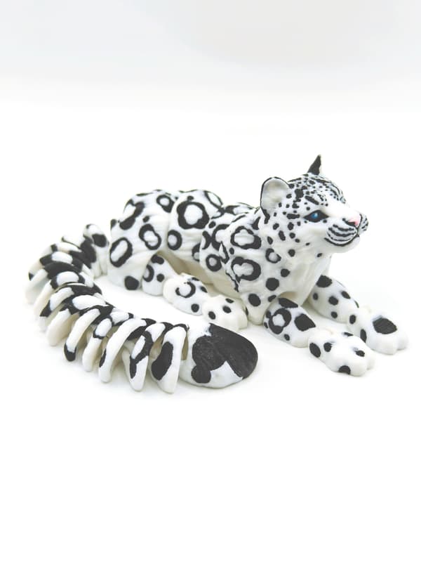 SNOW LEOPARD 3D MOVING ANTI-STRESS TOY, 25 CM