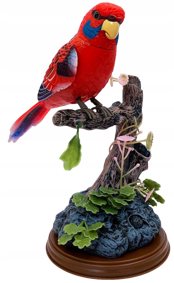 A chirping, moving little bird. An interactive bird. A budgie. With sound