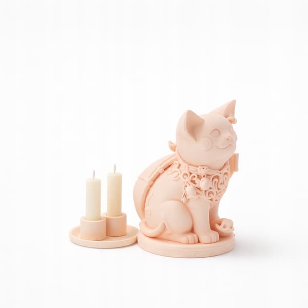 DECORATIVE FIGURINE: CAT WITH WINGS ON A STAND – MANY COLOURS AVAILABLE