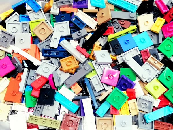 LEGO smooth tiles with studs, 0.1kg mixed pack