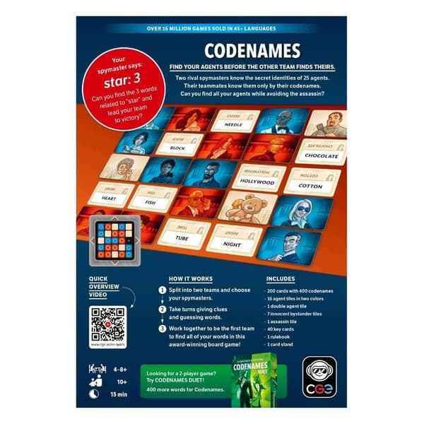 Allecto – Board game – Codenames – New edition – 4–8 players – 15 minutes