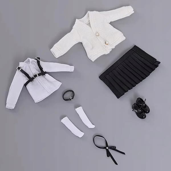 1/12 School Uniform Set – Outfit for action figures – Black accessory bodysuit
