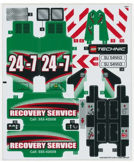 LEGO INSTRUCTIONS + STICKERS Technic – Service Truck 42008 2013