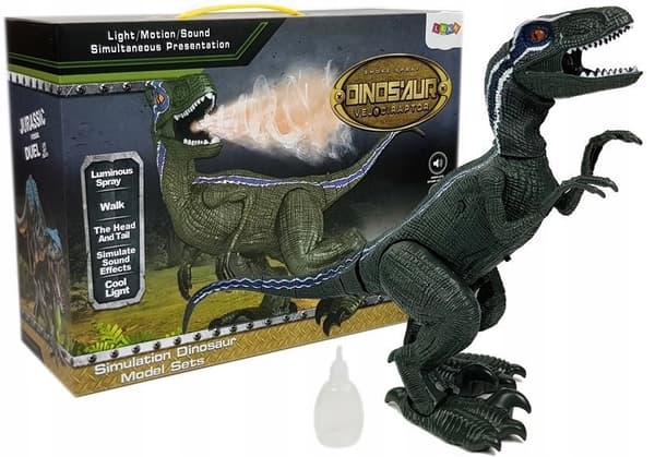 ND24_7746 Interactive Velociraptor Dinosaur, Battery-powered, Water Vapour...