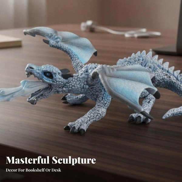 Scaled Dragon Display Statue with sculpted spiked growths and claws, Four-legged