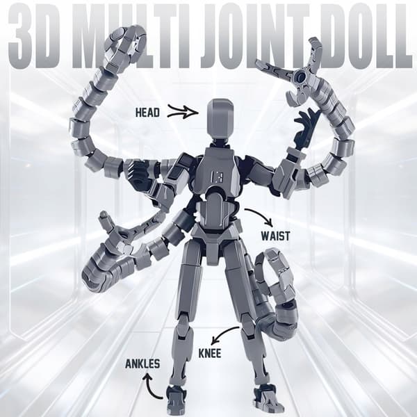PLUSHCEWT T13 Action Figure with Interchangeable Limbs and Accessories, Articulated,