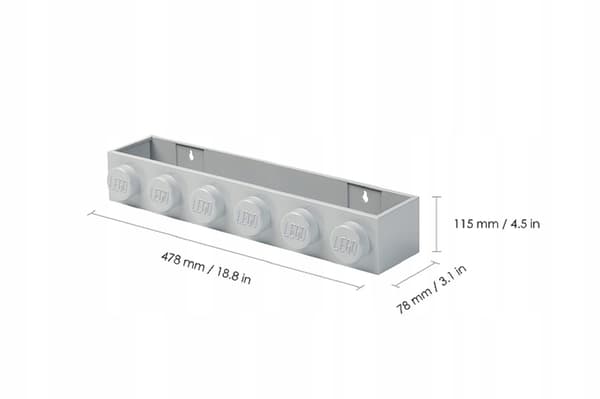 LEGO LONG SHELF, 6 BRICKS, GREY 41121740