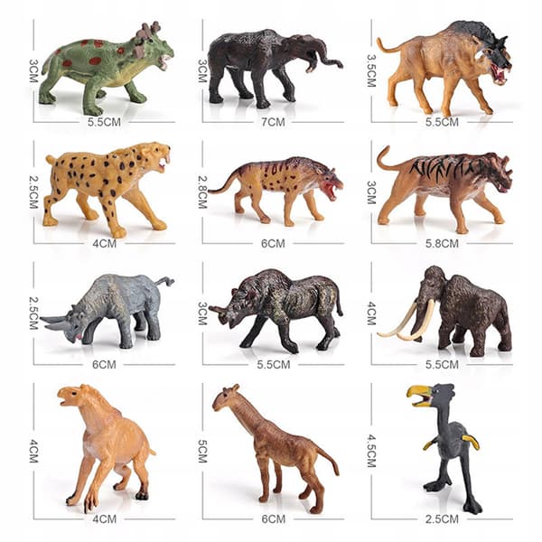 Set of 12 Simulation Figurines – Plastic Animal Models – Desk Decorations
