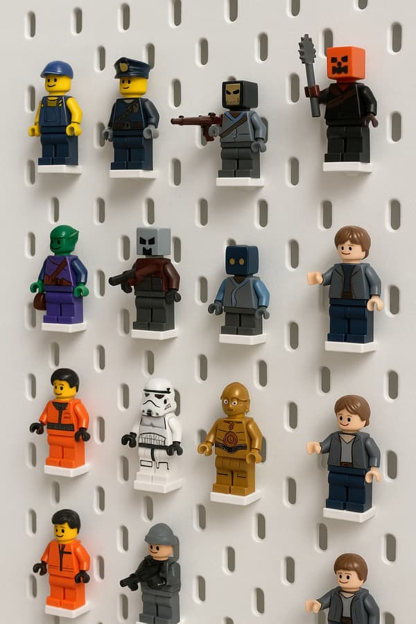 70 pieces: IKEA Skadis board STAND HOLDER for LEGO Mini Figures – White
